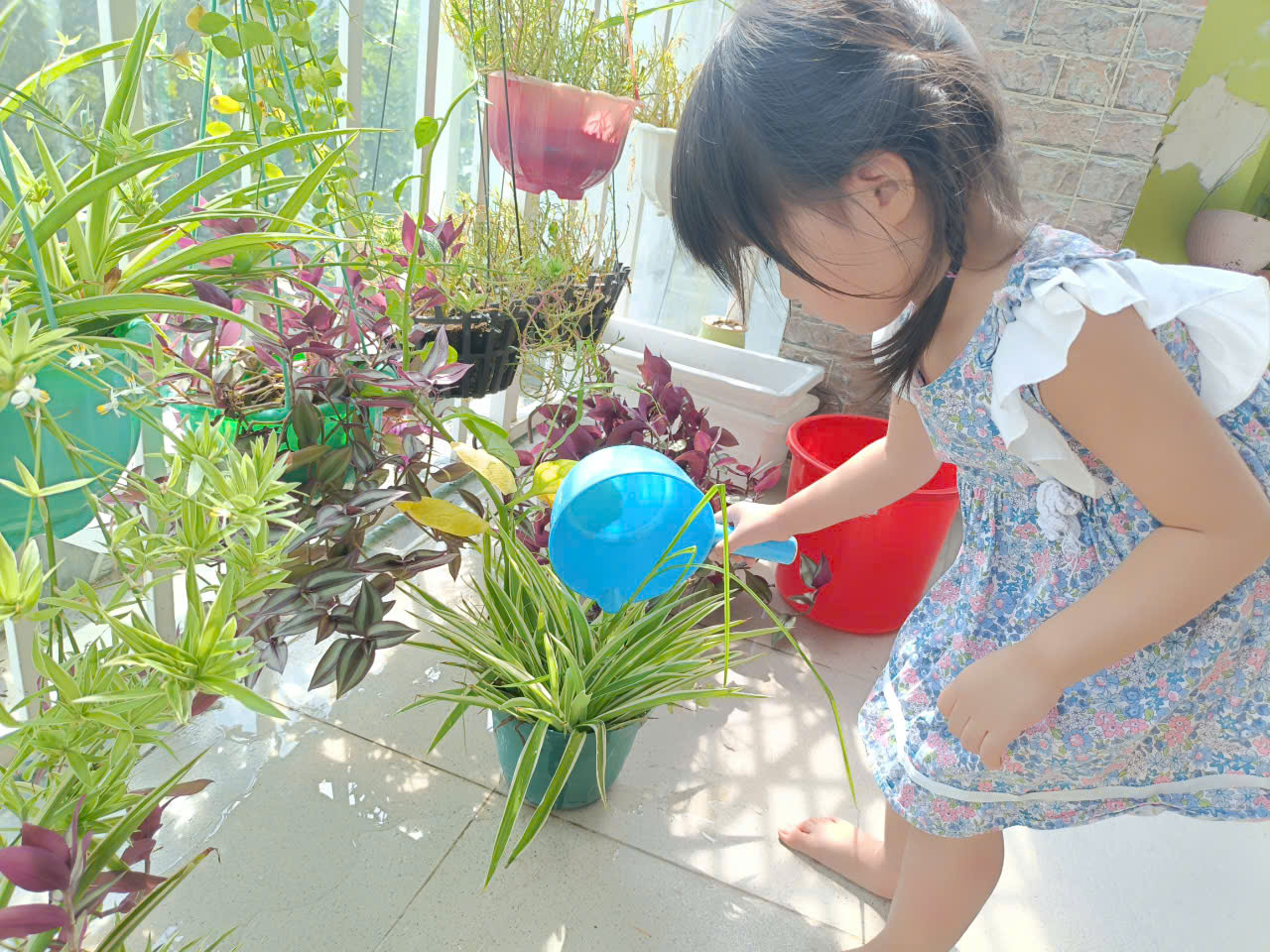 Các bé hóa thân thành “nông dân nhí” tại Trường Mầm Non Thiên Ân